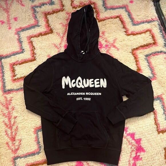 Alexander McQueen Men's Graffiti-Print Pullover Hoodie - Picture 1 of 7